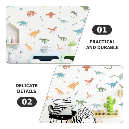 Paquete De 2 Pegatinas De Pared Para Niños Con Dinosaurios