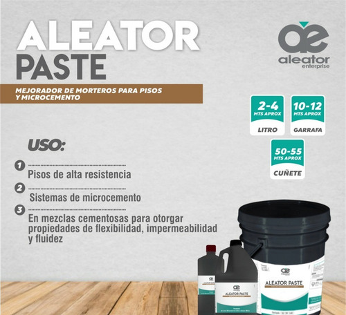 Mejorador Mezclas Cemento Pisos Microcemento Aleator Paste