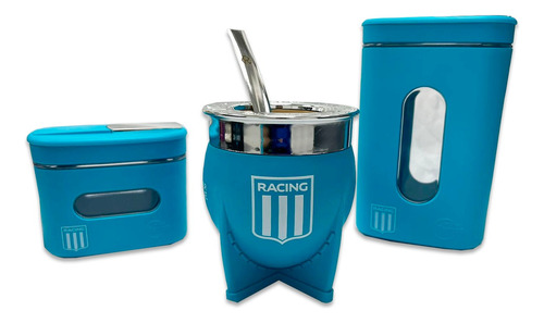 Set De Mate Racing Club Academia Azucar Yerba Mate Pampa