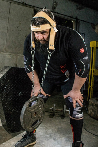 Cabezal Cuero Arnes De Cuello Con Cadena Fitness Gym Rugby