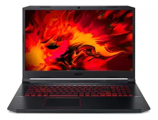 Notebook gamer Acer Aspire Nitro 5 AN517-52 preta e vermelha 17.3", Intel Core i5 10300H 8GB de RAM 512GB SSD, NVIDIA GeForce GTX 1650 144 Hz 1920x1080px Windows 11 Home