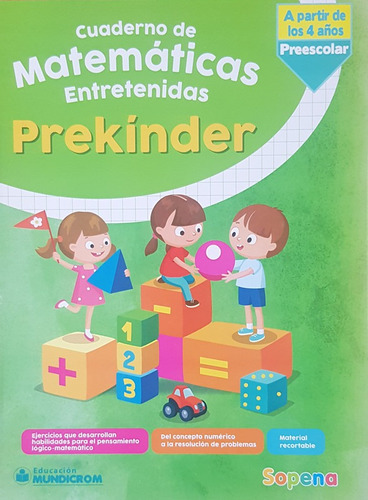 Cuaderno Matematicas Entretenidas Prekinder - Sopena