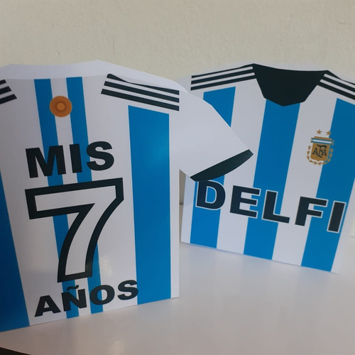 20 Bolsitas Futbol Argentina Mundial Camiseta Personalizada 