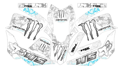 Graficos  Para  Atv150sport Mons-blanco Azul