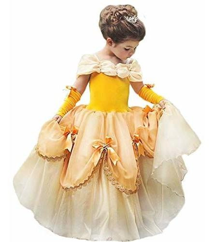 Belle Costumes Dress Up Party Girls Princess Cosplay Hallowe