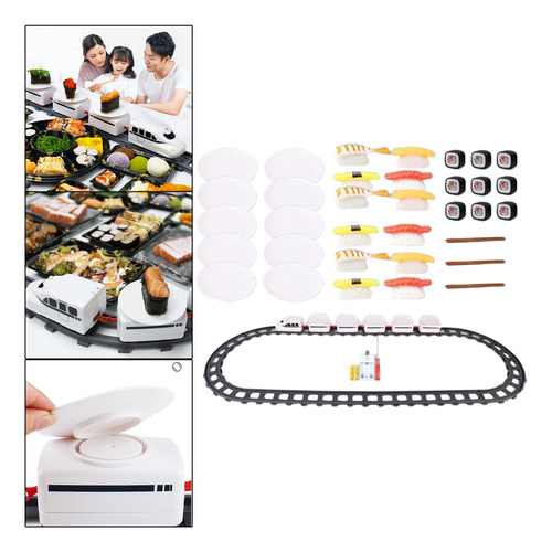 Rail Train Set Giratorio Sushi Toy Para 5 Carruaje Y Sushi