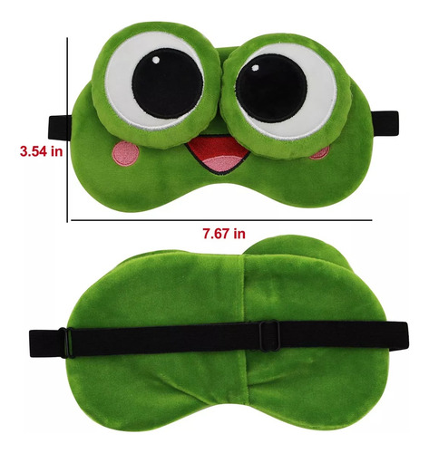 3d Máscara De Dormir De Felpa Suave Con Diseño Rana Bonito
