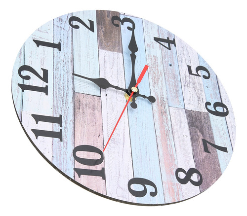 Reloj De Pared De Madera De Estilo Industrial Redondo Y Sile