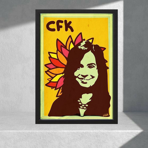 Cuadro Decorativo Cristina Kirchner Cfk 06 - A3 30x40 Amarillo Negro
