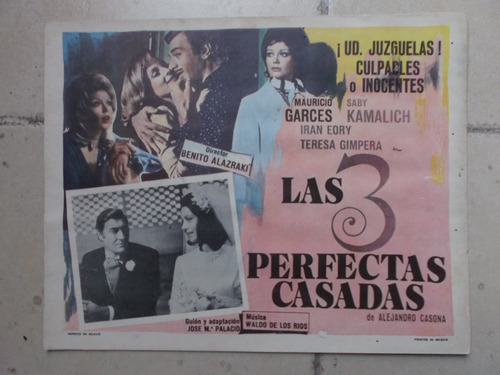 Vintage Lobby Card Mauricio Garces Las 3 Perfectas Casadas 6