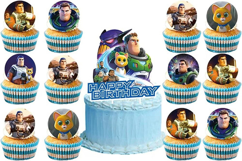 Birthday Decoration Buzz Lightyear 25pcs Cake Toppers Cupcak