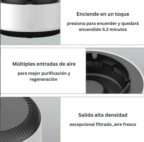 Antihumo Cenisero Automatico Inteligente Para Fumadores. Blanco
