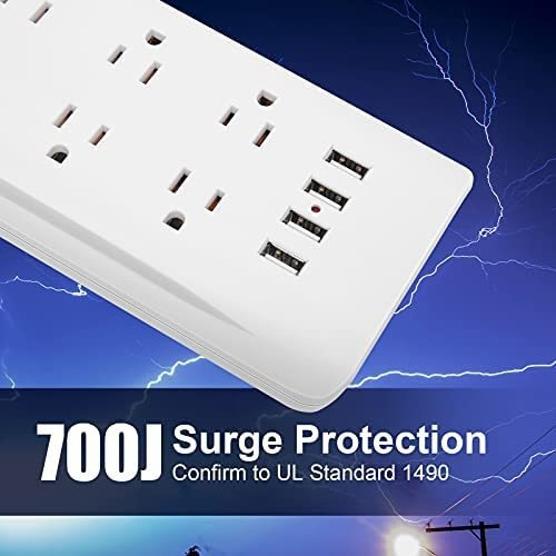 Enchufe Inteligente Marca Wandofo /10 Tomas/4 Usb/white