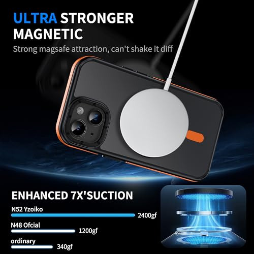Funda Magnetica Para iPhone 15 Naranja 6.1 PuLG