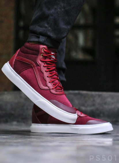 zapatos vans vinotinto rojo