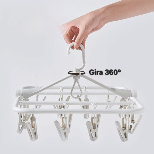 Tender Con Percha Colgante Pegable 24 Broches Gira 360°