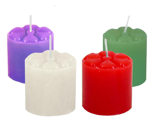 2 Kits Velas Advento Várias Cores Coroa Advento 1 Candelabro