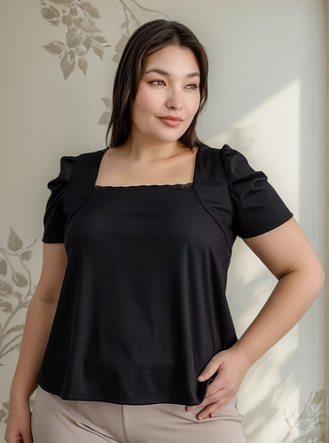 Remera Mujer Talles Grandes Escote Cuadrado Princesa