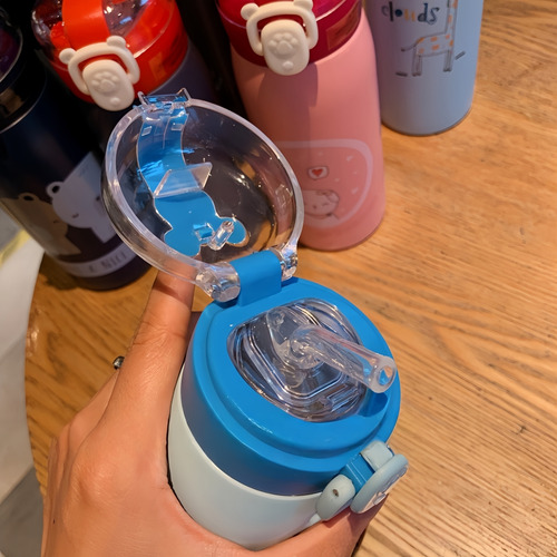 Termo Infantil Acero Inoxidable 350ml Con Popote Seguro