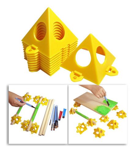4 X 10 Peças Pintor Pirâmide Stands Mini Pintura Stands