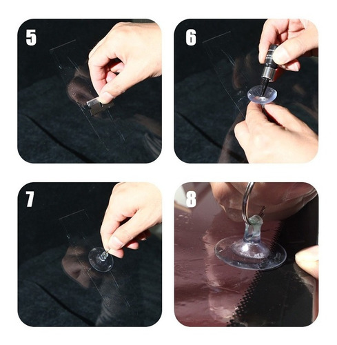 Imagem 7 de 9 de Kit Reparo Conserto Para-brisa Vidro Quebrado Carro Refil