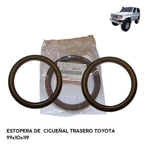 Estopera De Cigüeñal Trasero Toyota 4.5l/24v 1fz  99x10x119