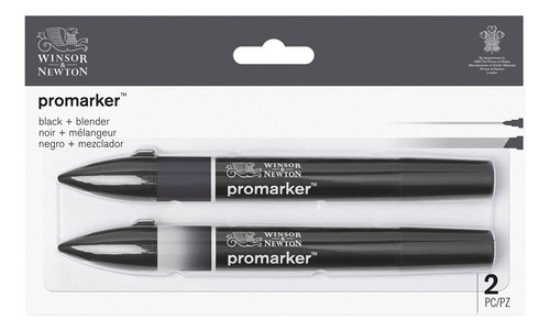 Winsor & Newton Promarker Set, 2 Unidades, Negro + Licuadora