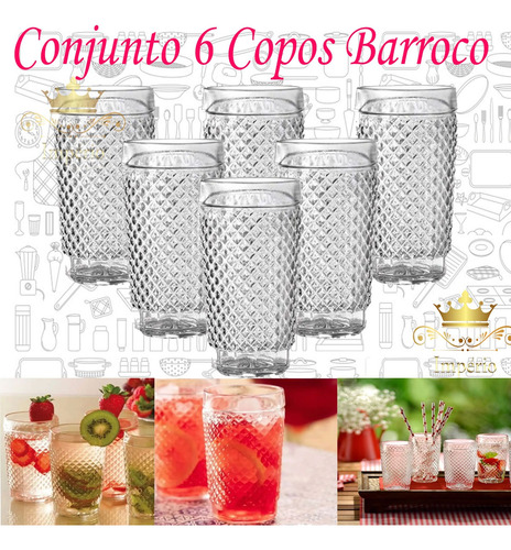 Jogo De Jarra Com Tampa E Copos 1,3 Kit Garrafa Vidro Grosso
