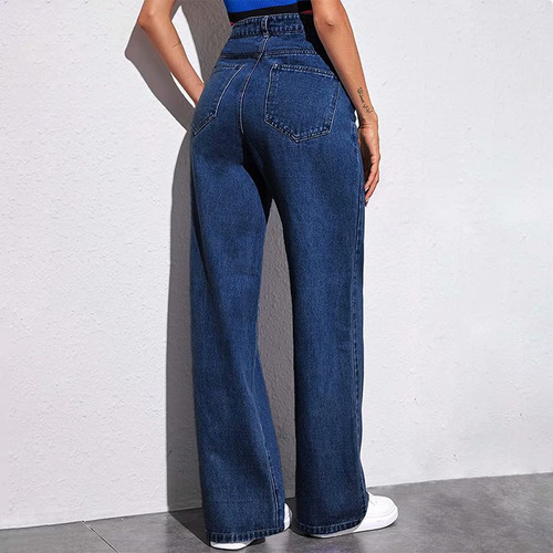 Jeans 2025 Com Pernas Retas Femininas - Ajuste Clássico