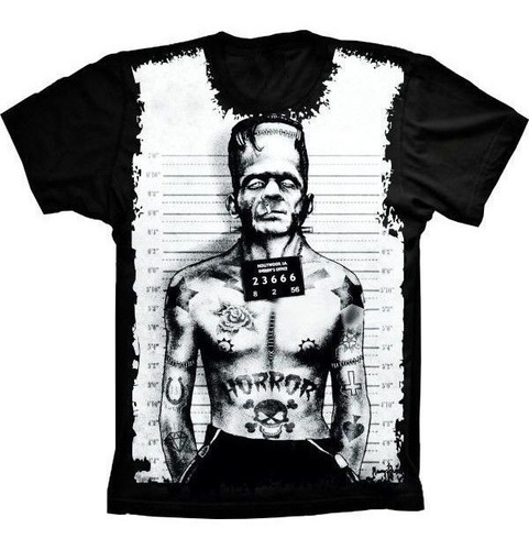 Camiseta Estilosa 3d Fullprint  Frankenstein Thug Life