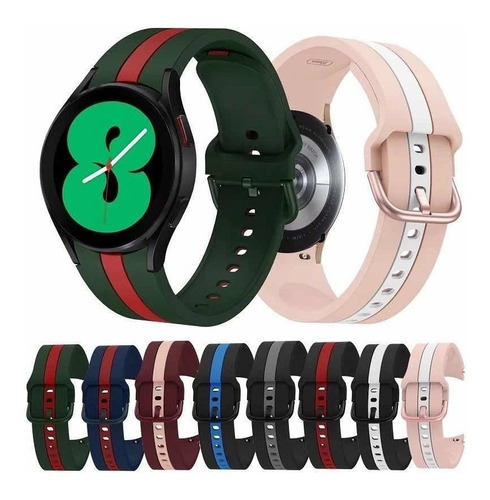 Correa Compatible Con Samsung Galaxy Watch 4/5/6 Bicolor