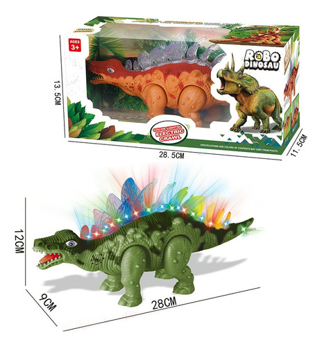 Dinosaurio Estegosaurios Con Luz Sonido Juguete Electronico