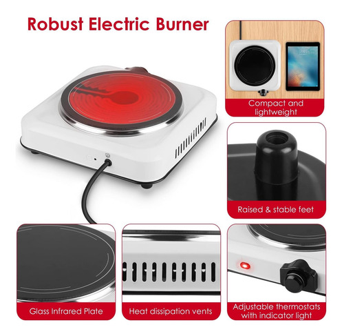 Quemador Infrarrojo De Encimera De Teqhome, Placa Caliente W