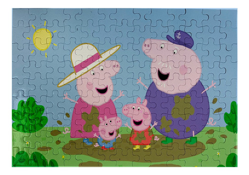 Rompecabezas 117 Piezas Pepa Pig Caricatura Familia Infantil