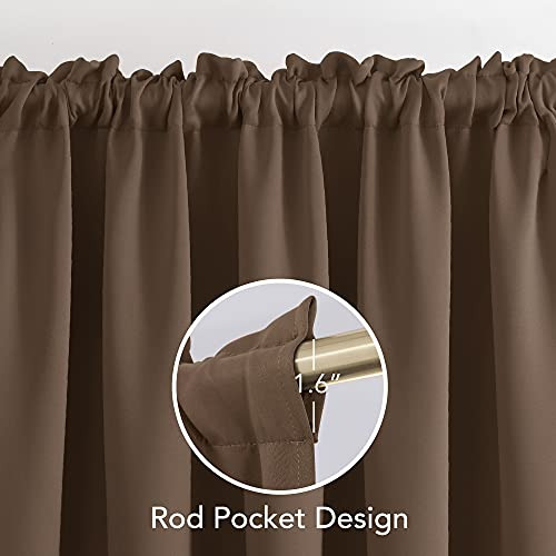 Cortinas Opacas Deconovo En Color Marrón, Juego De Cortinas