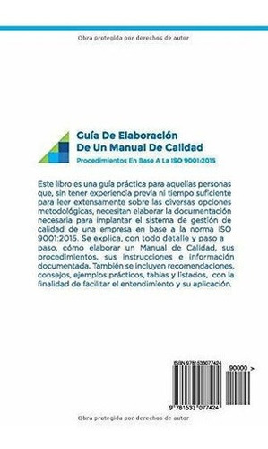 Guia De Elaboracion De Un Manual De Calidad..., De Villoldo, Adriana Go. Editorial Createspace Independent Publishing Platform En Español