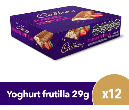 Chocolate Cadbury Yogurt Frutilla X12u 29g