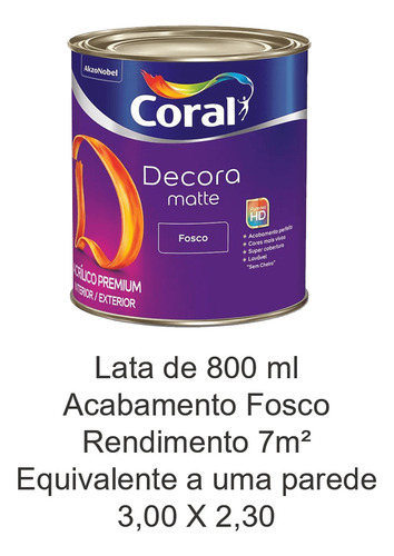 Tinta Linha Decora Coral Cor Dia De Chuva Lata De 800ml