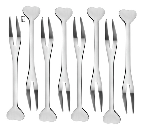 12 Mini Garfinho Talher Petisco Aperitivo Fondue Buffet Inox