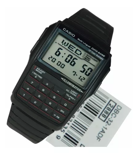 Reloj Casio Digital Hombre Data Bank Calculadora DBC-32C-3BEF —  Joyeriacanovas