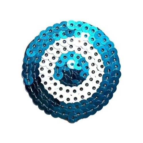 10x Aplique Bordado Con Lentejuelas Escarapela 4cm C/u