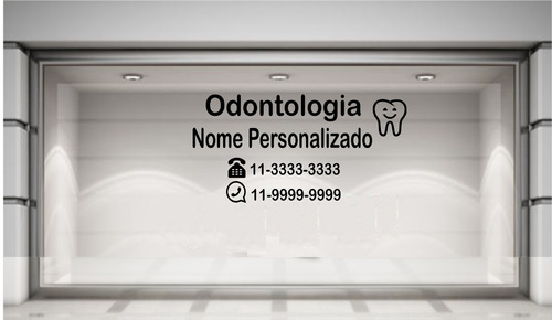 Adesivo Vitrine Parede Clínica Odontologia Personalizado M2