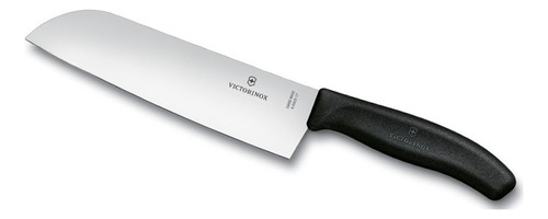 Cuchillo Santoku de estilo japonés, 29 cm, clase suiza Victorinox, color acero inoxidable/negro