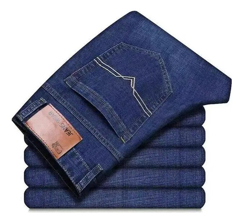 Jeans Clásicos Negros Y Azules Para Hombre, Jeans De Negocio