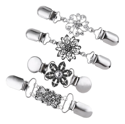 Imagen 2 de 12 de 4pcs Mujer Estilo Retro Cardigan Suéter Clips Blusa Camisa