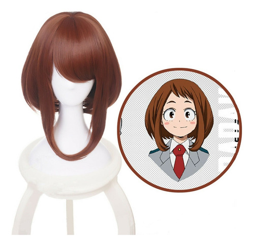 Peluca Mi Héroe Academia Ochako Uraraka Peluca Pelo 30 Cm