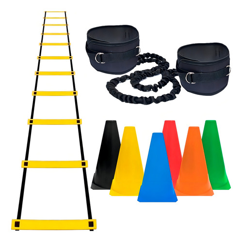 Kit de agilidad, cinturón de tracción, escalera de agilidad y cono