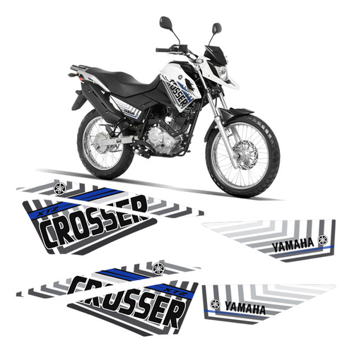 Adesivos Yamaha Crosser Xtz 150 2014/2021 Faixa Tanque Azul