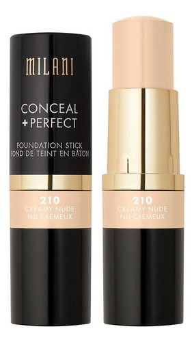 Base de maquillaje en cremoso Milani Foundation CONCEAL + PERFECT FOUNDATION STICK tono 210 creamy nude - 0.49floz 13g