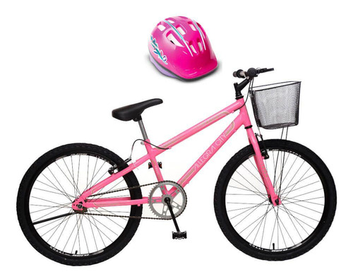 Bicicleta Colli Bike Aro 24 Com Cesta + Capacete Infantil